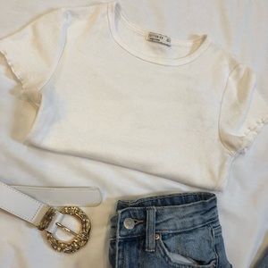 Cotton:On White Cropped Shirt